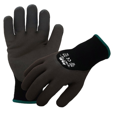 Azusa Safety Coated Winter Work Gloves, Acrylic Lining, Black/Black, Small/Medium 27-1080